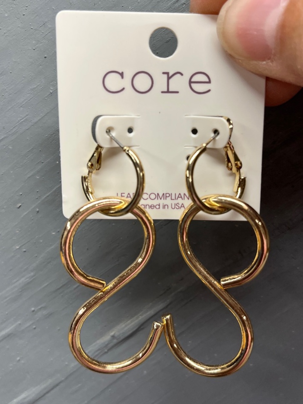 Core Gold-Tone Sculptural Loop Earrings w/ Removable Dangles